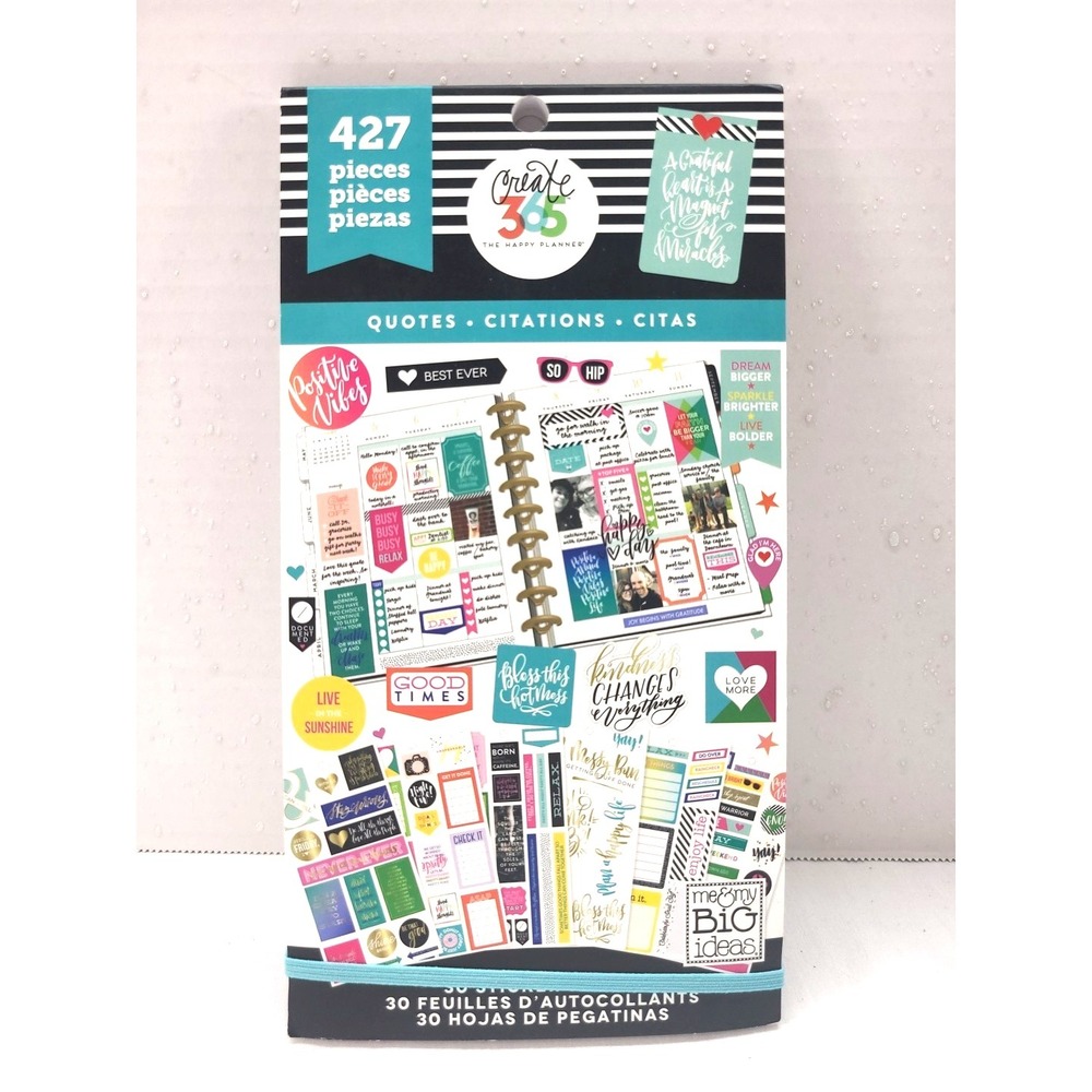 Happy Planner QUOTES 424 Pieces BRAND NEW 30 Pages of Stickers 3 Missing